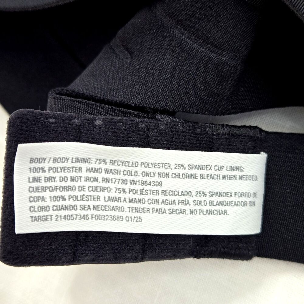 All In Motion High Support Sports Bra Black S Adjustable Straps NWT - Picture 11 of 15